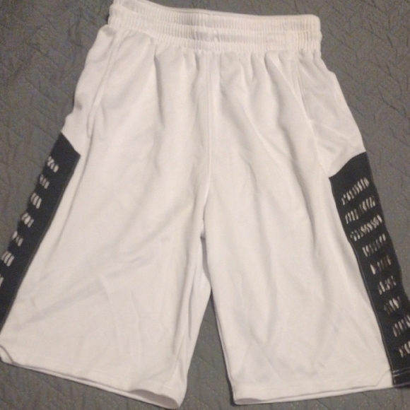 White and Black Men's Gym Shorts​​ - Picture 1 of 4